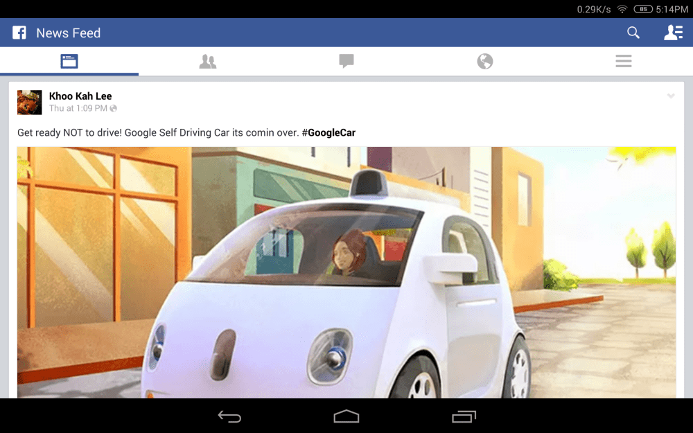 Facebook in Tablet